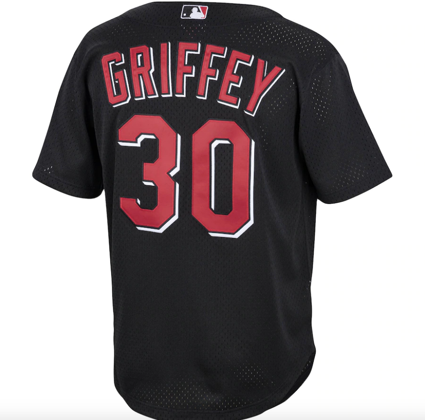 Men s Cincinnati Reds Ken Griffey Jr Mitchell And Ness Black Cooperstown Collection Batting Practice Jersey Official Team Jersey Sports Fan Apparel