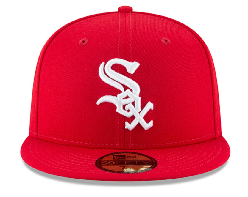 Men s Chicago White Sox New Era MLB Basic Scarlet 59FIFTY Fitted Hat Official Team Hat Sports Fan Cap Official NFL Team Hat Football Fan Cap