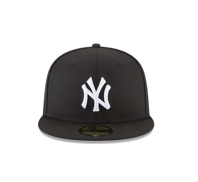 New York Yankees Black and White 59Fifty Fitted Hat Official Team Hat Sports Fan Cap Official NFL Team Hat Football Fan Cap
