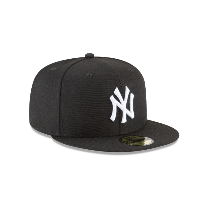 New York Yankees Black and White 59Fifty Fitted Hat Official Team Hat Sports Fan Cap Official NFL Team Hat Football Fan Cap