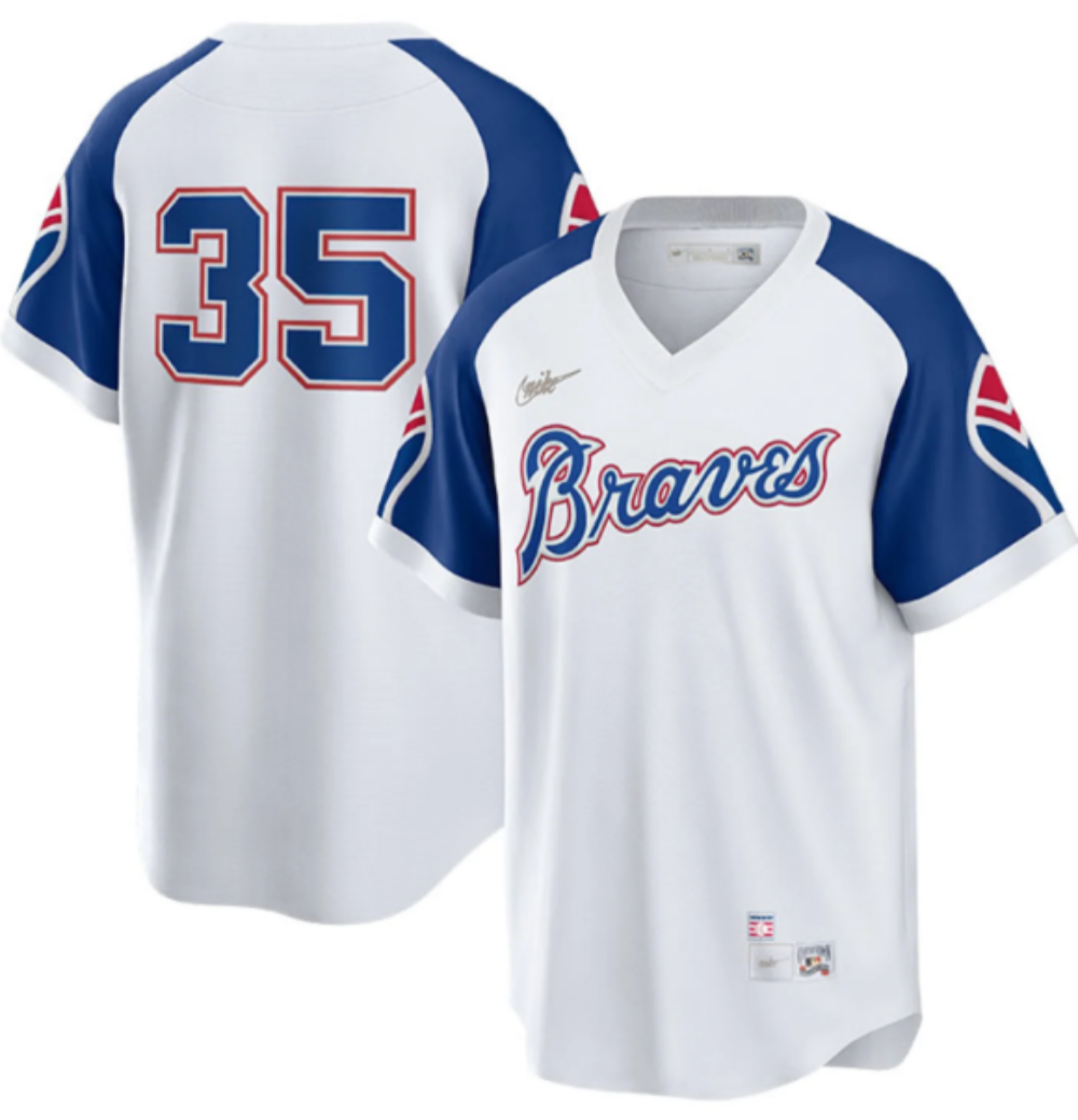 Nike Men s Atlanta Braves Phil Niekro Cooperstown Collection Home Replica Cool Base Jersey Official Team Jersey Sports Fan Apparel Official NFL Team