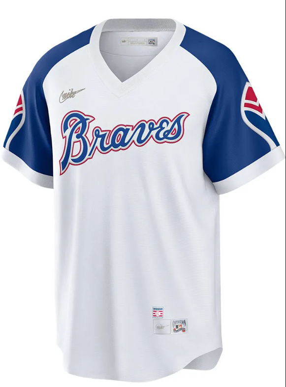 Nike Men s Atlanta Braves Phil Niekro Cooperstown Collection Home Replica Cool Base Jersey Official Team Jersey Sports Fan Apparel Official NFL Team
