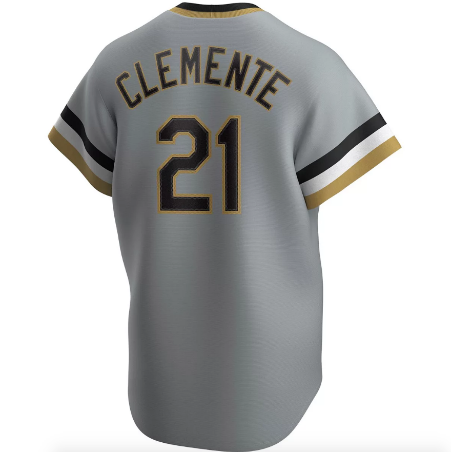 Men s Pittsburgh Pirates Roberto Clemente Nike Road Gray Replica Jersey Official Team Jersey Sports Fan Apparel Official NFL Team Jersey Football Fan