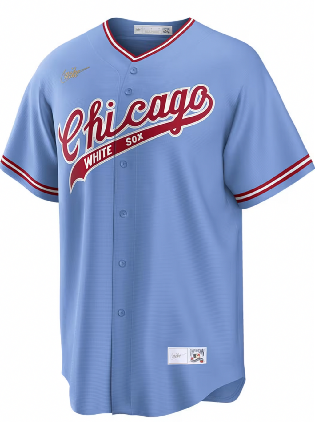 Men s Chicago White Sox Cooperstown Turn Back The Clock 1972 Road Blue NIKE Blank Replica Jersey Official Team Jersey Sports Fan Apparel Official NFL