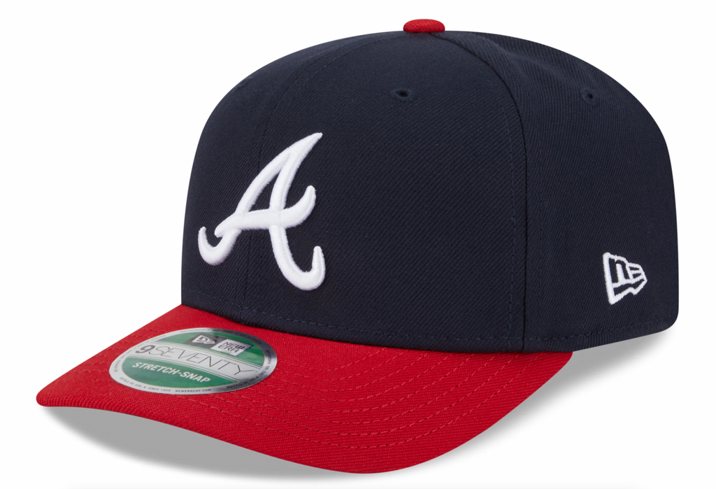 Atlanta Braves New Era Player Replica 9SEVENTY Stretch Snap Adjustable Hat Official Team Hat Sports Fan Cap Official NFL Team Hat Football Fan Cap