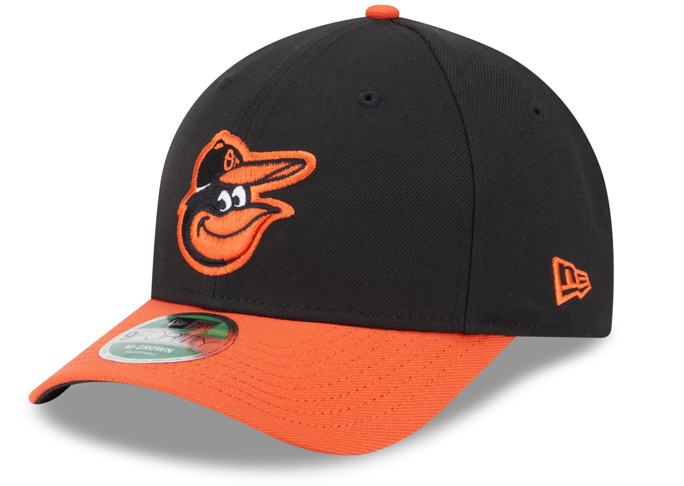 Baltimore Orioles Black Orange Road New Era Player Replica M-Crown 9FORTY Adjustable Hat Official Team Hat Sports Fan Cap Official NFL Team Hat