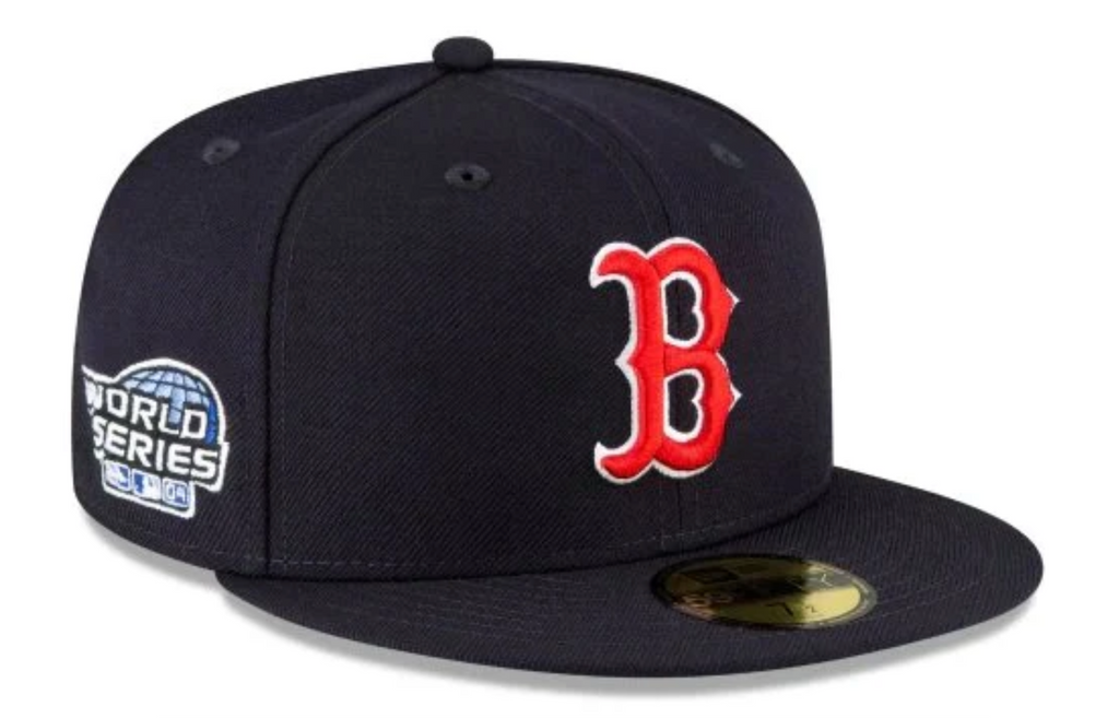 Boston Red Sox Navy Classic 2004 World Series New Era 59Fifty Fitted Hat Official Team Hat Sports Fan Cap Official NFL Team Hat Football Fan Cap