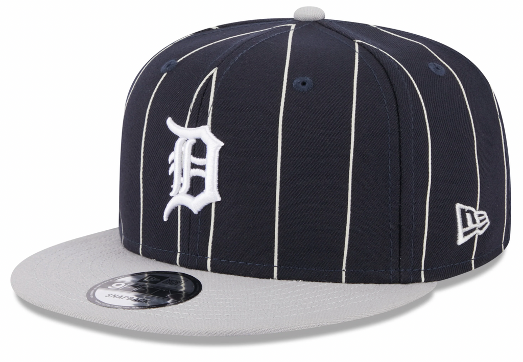 Detroit Tigers Navy Gray Vintage New Era 9FIFTY Snapback Hat Official Team Hat Sports Fan Cap Official NFL Team Hat Football Fan Cap