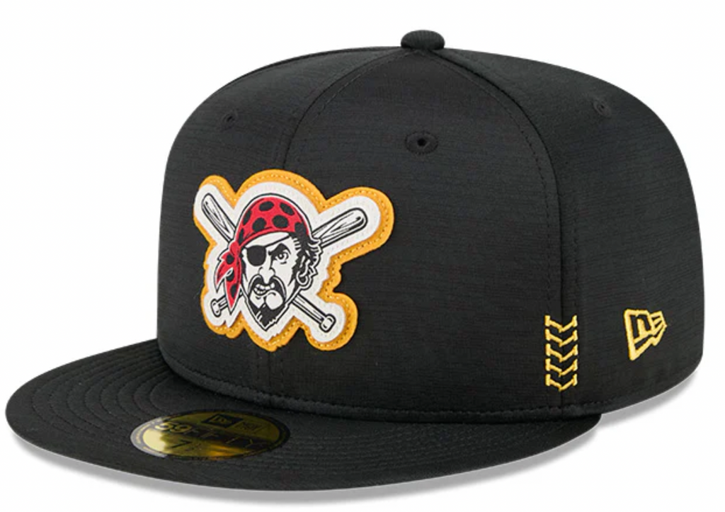 Men s Pittsburgh Pirates New Era Black 2024 Alternate Clubhouse 1914 59FIFTY Fitted Hat Official Team Hat Sports Fan Cap Official NFL Team Hat
