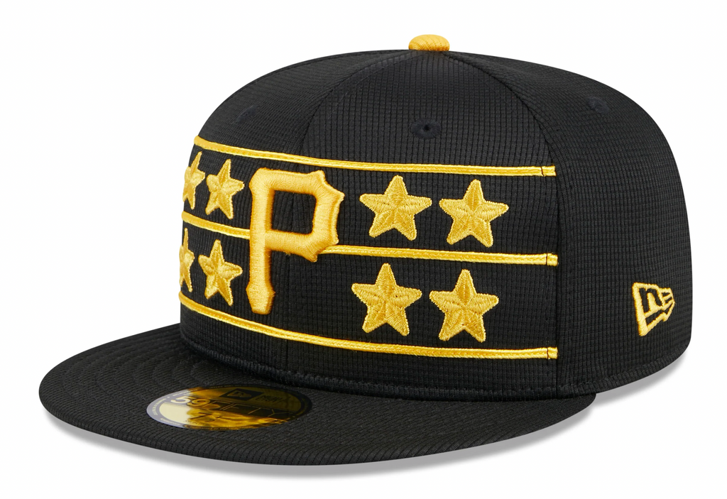 Men s Pittsburgh Pirates New Era Black 2024 Batting Practice 59FIFTY Fitted Hat Official Team Hat Sports Fan Cap Official NFL Team Hat Football Fan