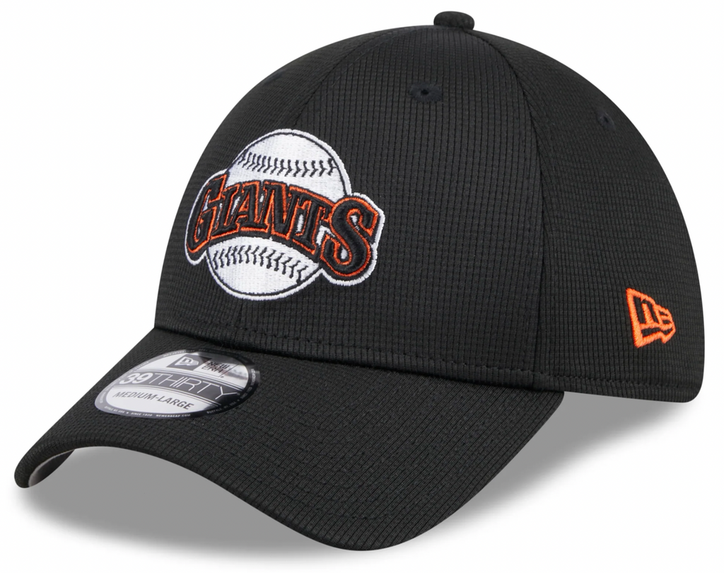 Men s San Francisco Giants New Era 2024 Batting Practice Black 39THIRTY Flex-Fit Hat Official Team Hat Sports Fan Cap Official NFL Team Hat Football