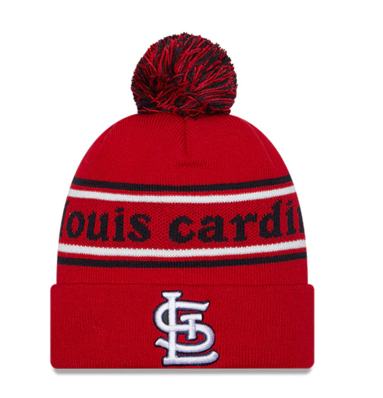 St Louis Cardinals New Era Marquee Cuffed Knit Hat with Pom Official Team Hat Sports Fan Cap Official NFL Team Hat Football Fan Cap