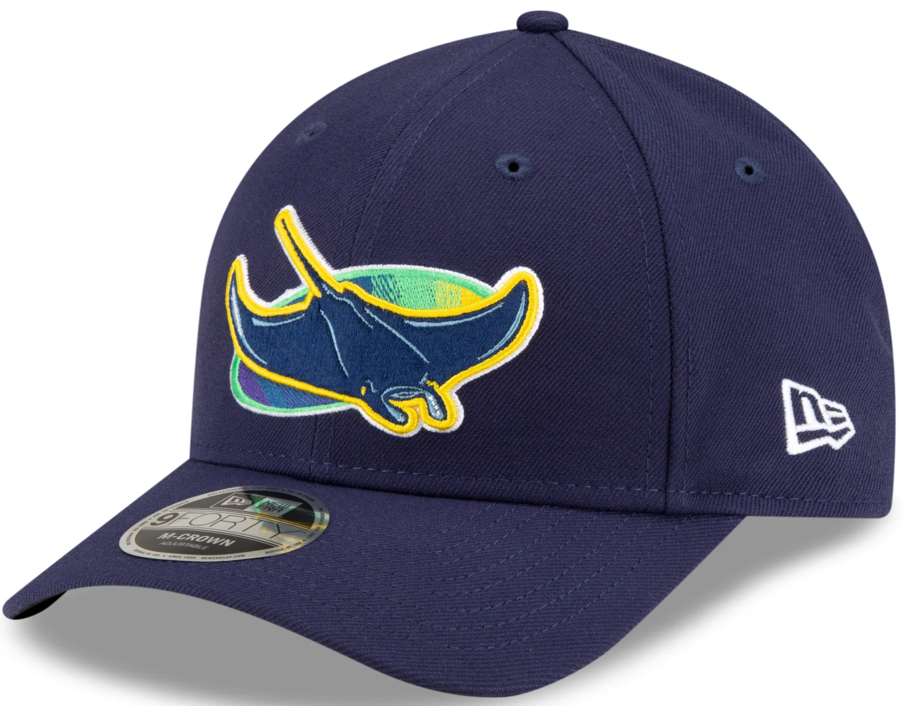 Tampa Bay Rays Alternate Navy New Era Player Replica M-Crown 9FORTY Adjustable Hat Official Team Hat Sports Fan Cap Official NFL Team Hat Football