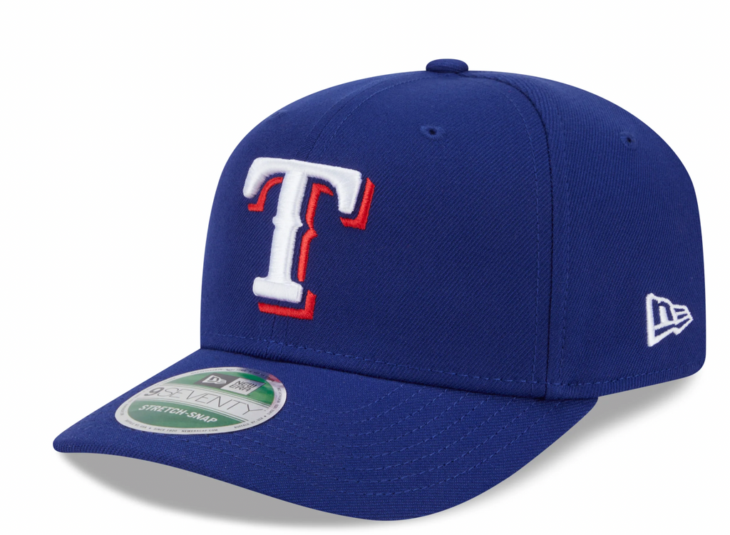 Texas Rangers Blue New Era Player Replica 9SEVENTY Stretch Snap Adjustable Hat Official Team Hat Sports Fan Cap Official NFL Team Hat Football Fan Cap