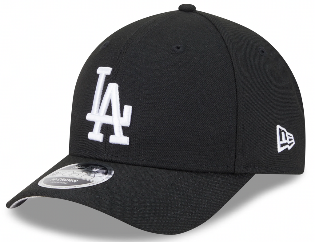 Los Angeles Dodgers Black and White New Era M-Crown 9FORTY Adjustable Hat Official Team Hat Sports Fan Cap Official NFL Team Hat Football Fan Cap