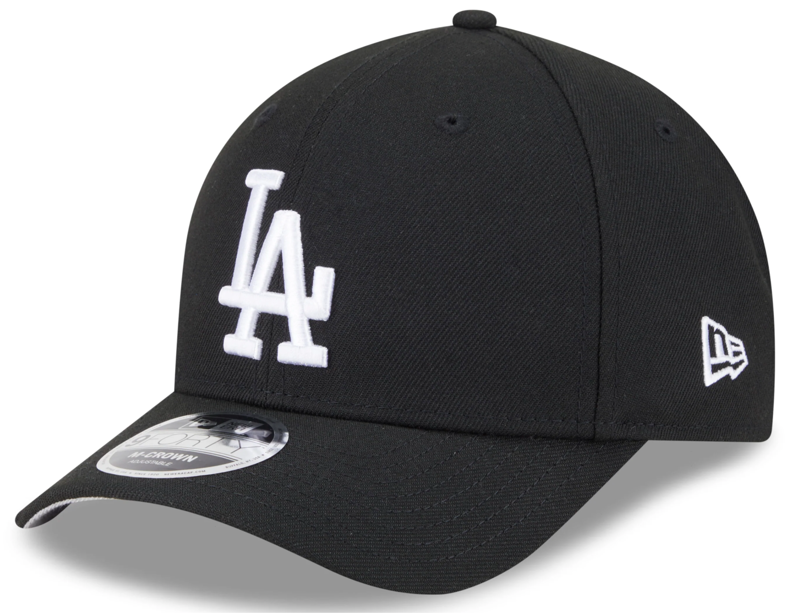 Los Angeles Dodgers Black and White New Era M-Crown 9FORTY Adjustable Hat Official Team Hat Sports Fan Cap Official NFL Team Hat Football Fan Cap