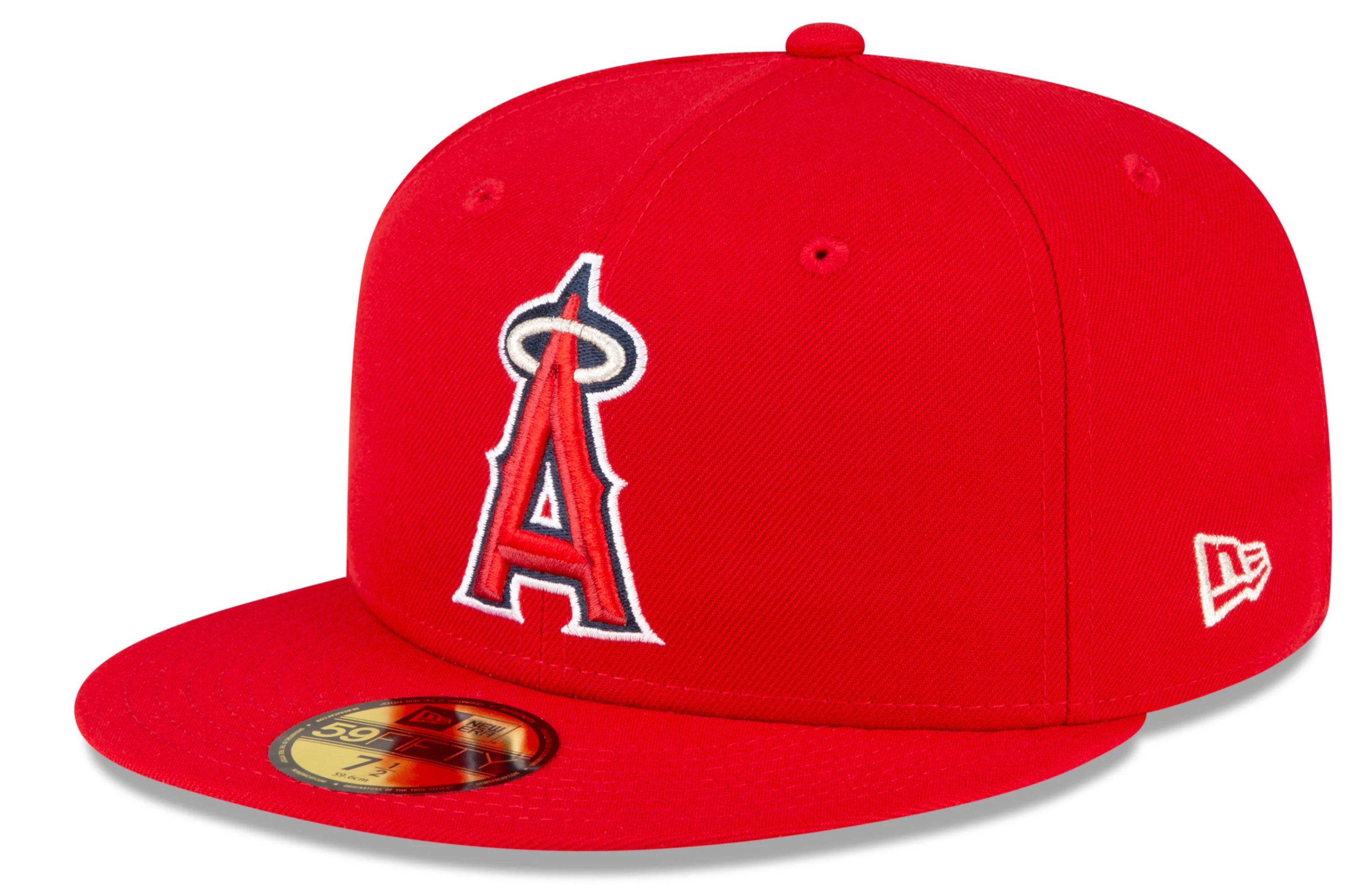 Men s Anaheim Angels New Era Red Game Authentic Collection On-Field 59FIFTY Fitted Hat Official Team Hat Sports Fan Cap Official NFL Team Hat