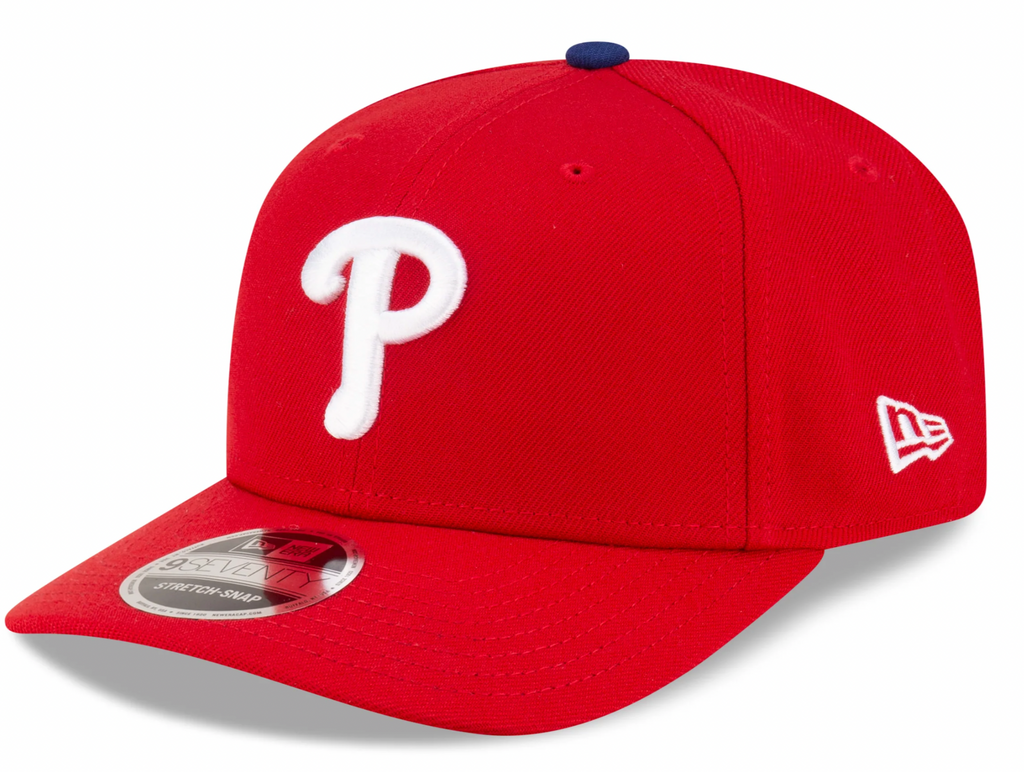 Philadelphia Phillies Red New Era Player Replica 9SEVENTY Stretch Snap Adjustable Hat Official Team Hat Sports Fan Cap Official NFL Team Hat Football