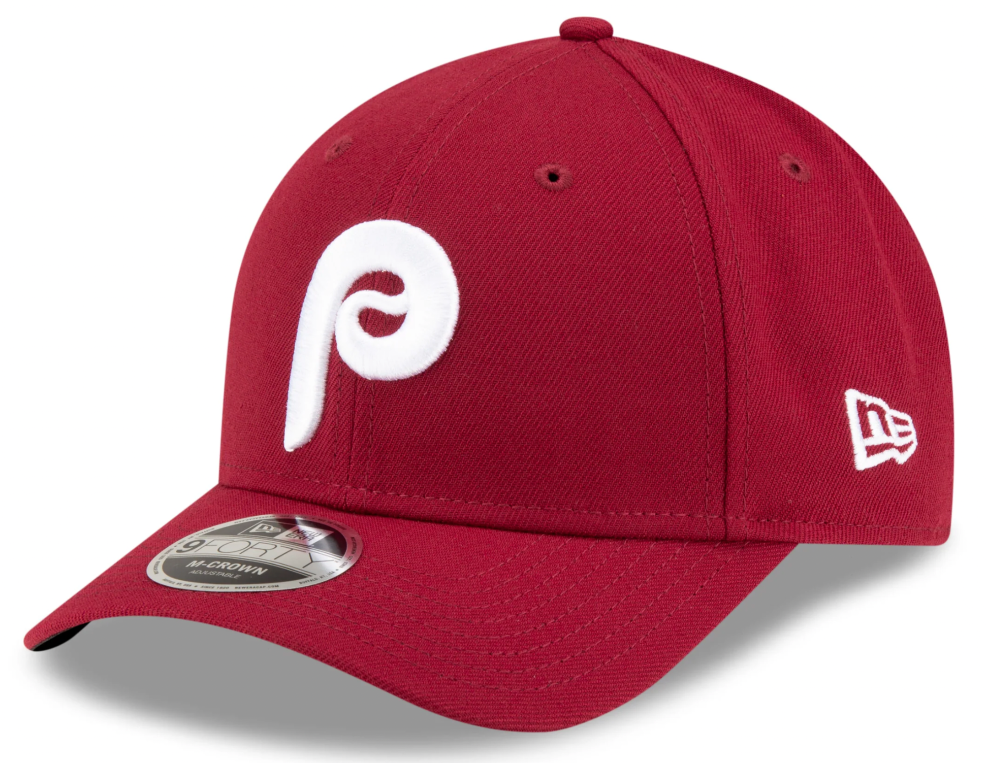 Philadelphia Phillies Crimson Alternate New Era Player Replica M-Crown 9FORTY Adjustable Hat Official Team Hat Sports Fan Cap Official NFL Team Hat