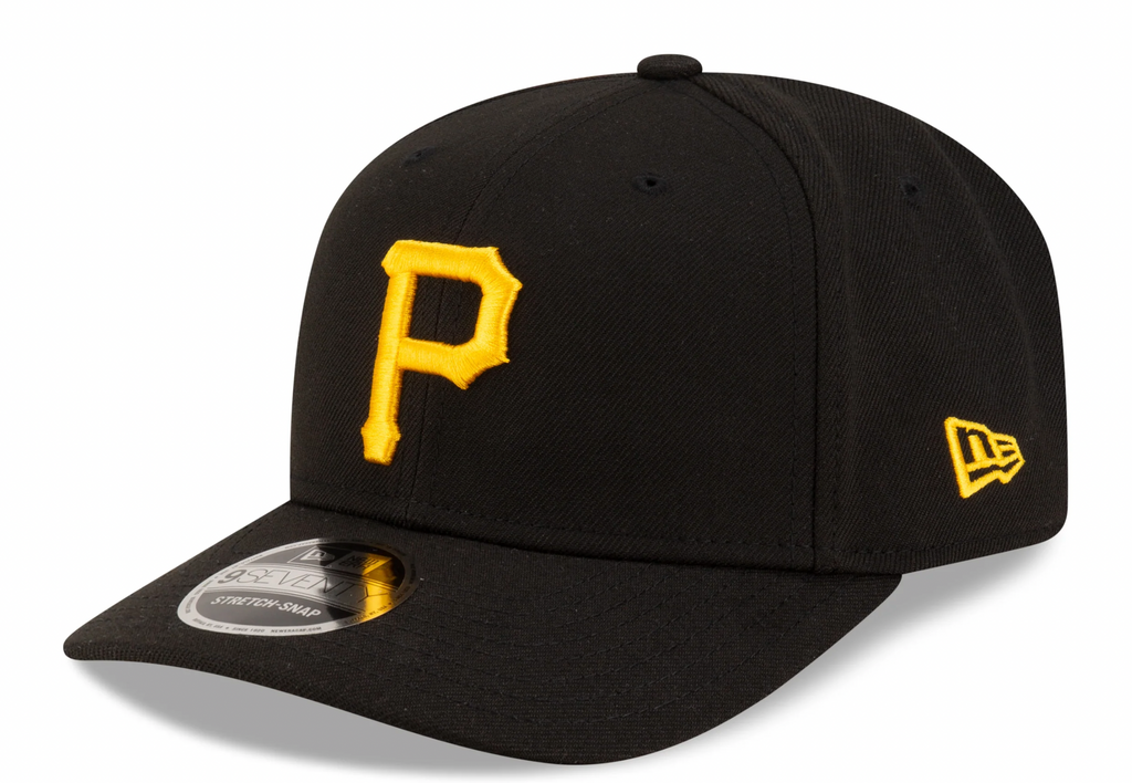 Pittsburgh Pirates Black New Era Player Replica 9SEVENTY Stretch Snap Adjustable Hat Official Team Hat Sports Fan Cap Official NFL Team Hat Football