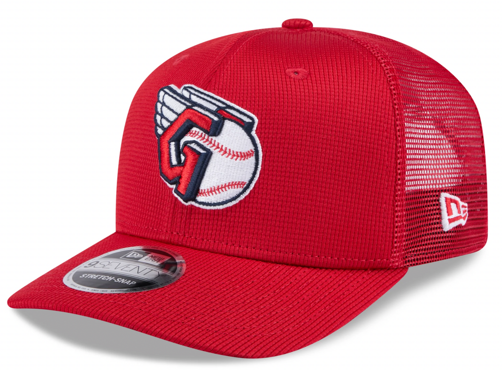 Cleveland Guardians New Era Red 2025 Spring Training 9SEVENTY Trucker Hat Official Team Hat Sports Fan Cap Official NFL Team Hat Football Fan Cap
