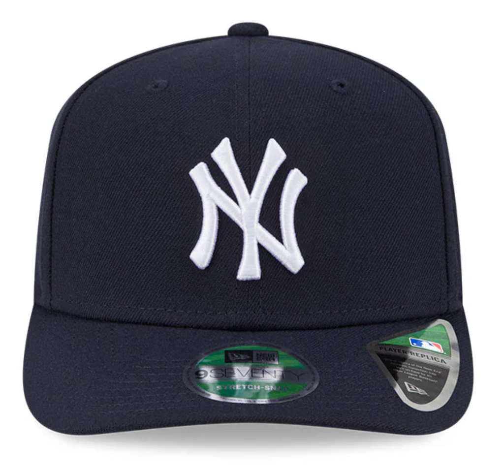 New York Yankes Navy New Era Player Replica 9SEVENTY Stretch Snap Adjustable Hat Official Team Hat Sports Fan Cap Official NFL Team Hat Football Fan
