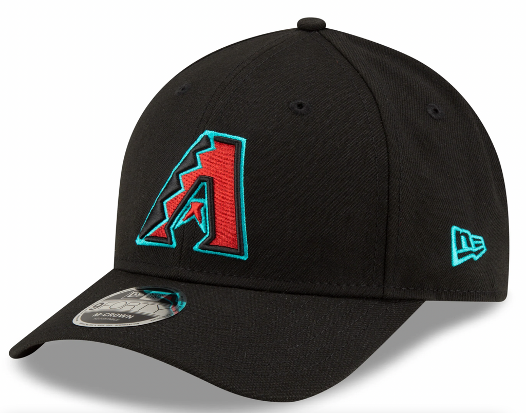 Arizona Diamondbacks Black Alternate New Era Player Replica M-Crown 9FORTY Adjustable Hat Official Team Hat Sports Fan Cap Official NFL Team Hat
