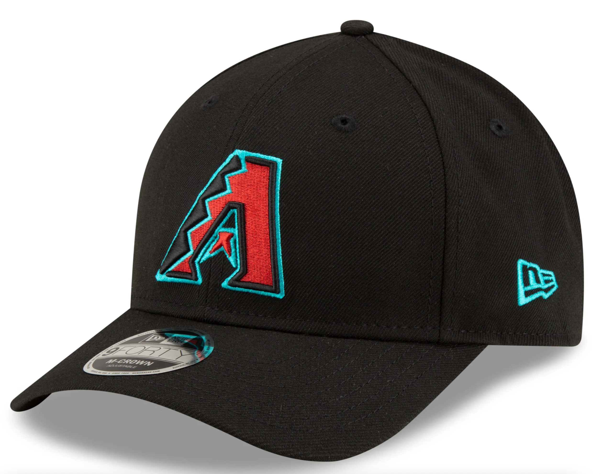Arizona Diamondbacks Black Alternate New Era Player Replica M-Crown 9FORTY Adjustable Hat Official Team Hat Sports Fan Cap Official NFL Team Hat