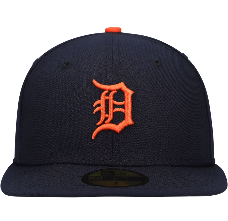 Men s Detroit Tigers New Era Navy Road Authentic Collection On-Field Logo 59FIFTY Fitted Hat Official Team Hat Sports Fan Cap Official NFL Team Hat