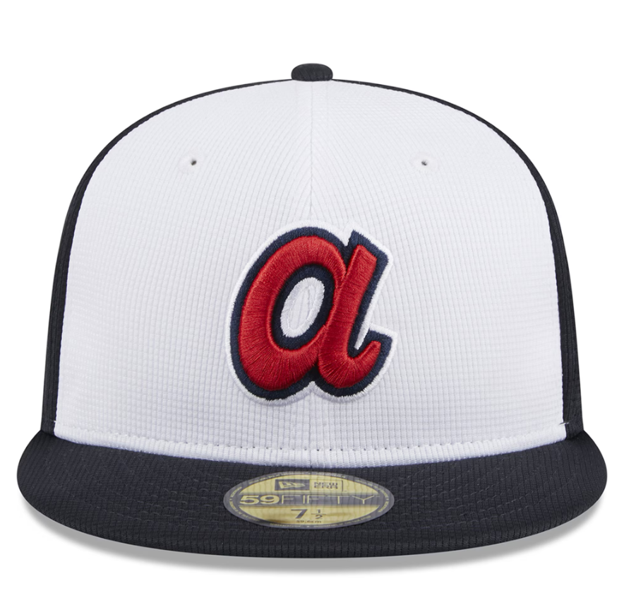 Men s Atlanta Braves New Era White 2024 Batting Practice 59FIFTY Fitted Hat Official Team Hat Sports Fan Cap Official NFL Team Hat Football Fan Cap