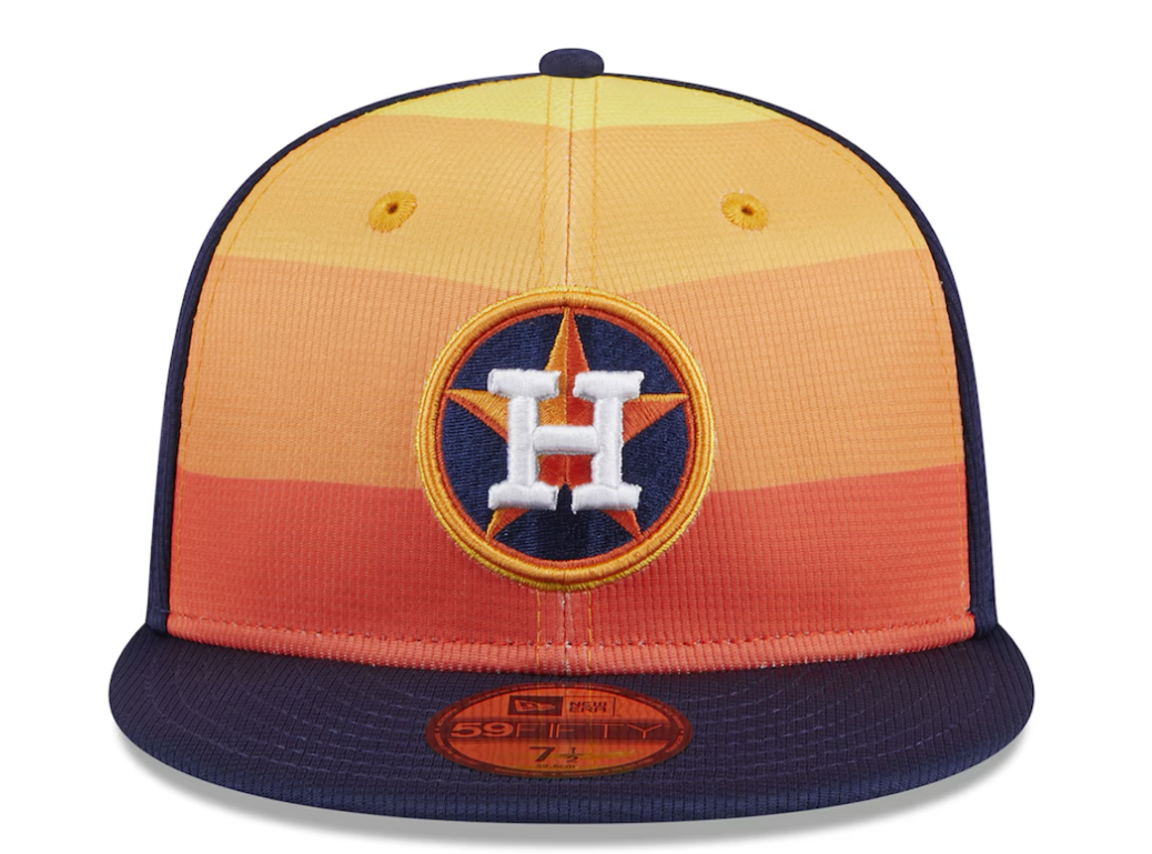 Men s Houston Astros New Era Navy 2024 Batting Practice 59FIFTY Fitted Hat Official Team Hat Sports Fan Cap Official NFL Team Hat Football Fan Cap