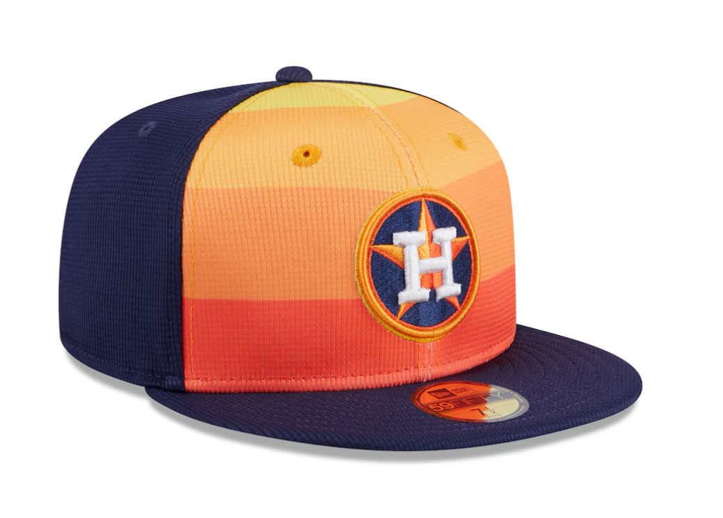 Men s Houston Astros New Era Navy 2024 Batting Practice 59FIFTY Fitted Hat Official Team Hat Sports Fan Cap Official NFL Team Hat Football Fan Cap
