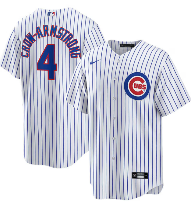 NIKE Men s Chicago Cubs Pete Crow-Armstrong 4 White Home Replica Jersey Official Team Jersey Sports Fan Apparel Official NFL Team Jersey Football Fan