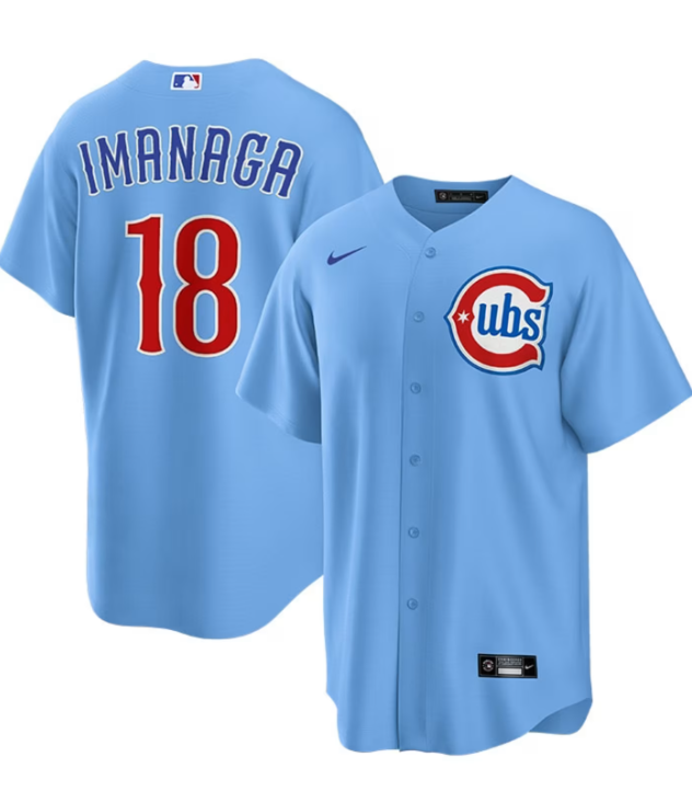 Men s Shota Imanaga 18 Chicago Cubs Nike Light Blue 2nd Alternate Replica Jersey Official Team Jersey Sports Fan Apparel Official NFL Team Jersey