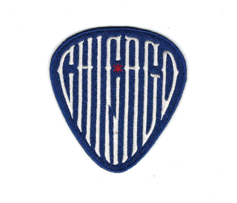 Chicago Cubs 2nd Alternate Blue Guitar Pick Sleeve Patch Official Team Jersey Sports Fan Apparel Official NFL Team Jersey Football Fan Apparel