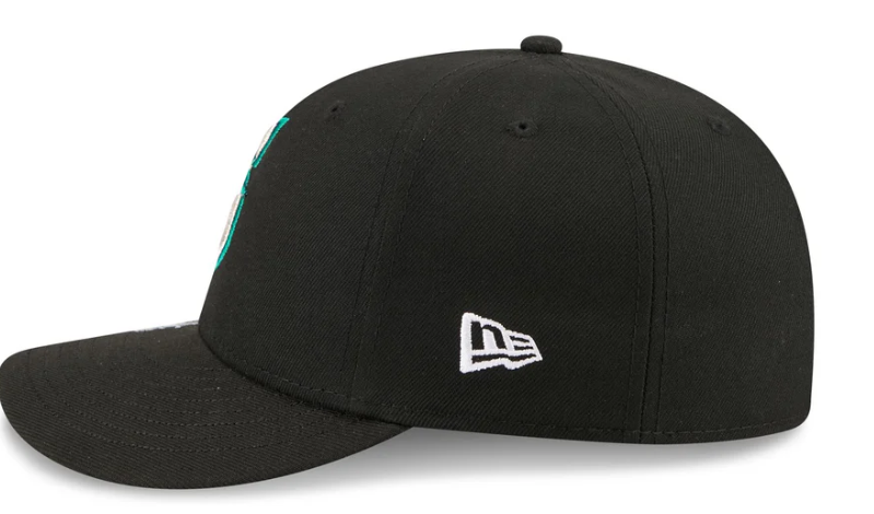 Seattle Mariners MLB Waves 59FIFTY Fitted New Era Black White Official Team Hat Sports Fan Cap Official NFL Team Hat Football Fan Cap