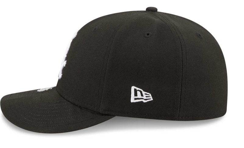 Chicago White Sox MLB Waves 59FIFTY Fitted New Era Black White Official Team Hat Sports Fan Cap Official NFL Team Hat Football Fan Cap