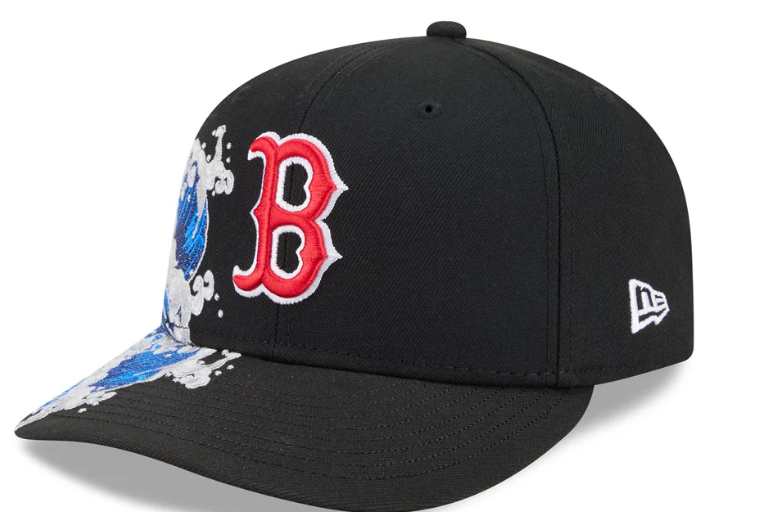 Boston Redsox MLB Waves 59FIFTY Fitted New Era Black White Official Team Hat Sports Fan Cap Official NFL Team Hat Football Fan Cap