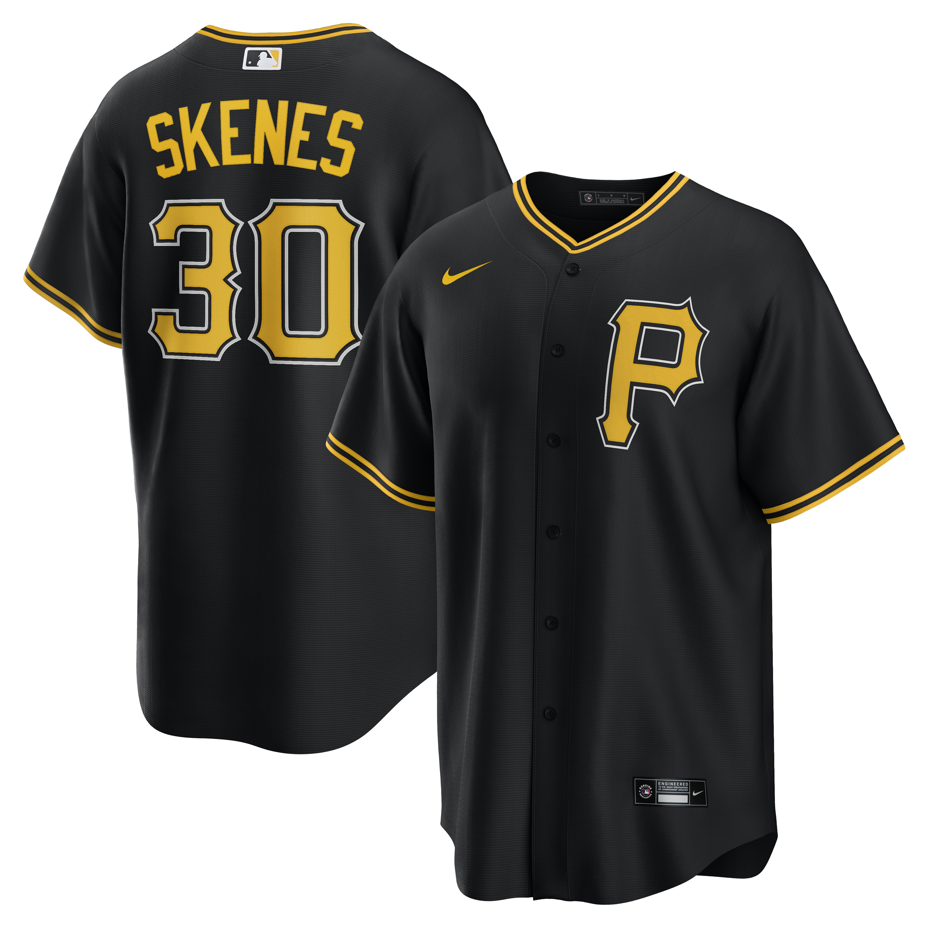 Men s Paul Skenes Pittsburgh Pirates Nike Black Alternate Replica Team Jersey Official Team Jersey Sports Fan Apparel Official NFL Team Jersey