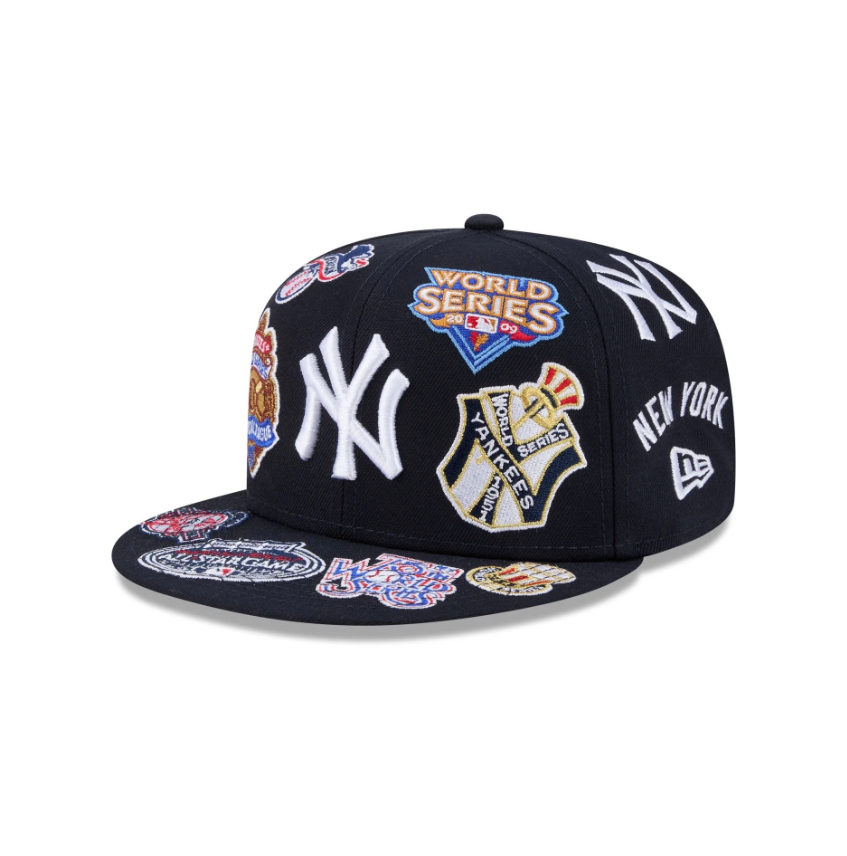 New York Yankees MLB All Over Patch 59FIFTY New Era Official Team Hat Sports Fan Cap Official NFL Team Hat Football Fan Cap