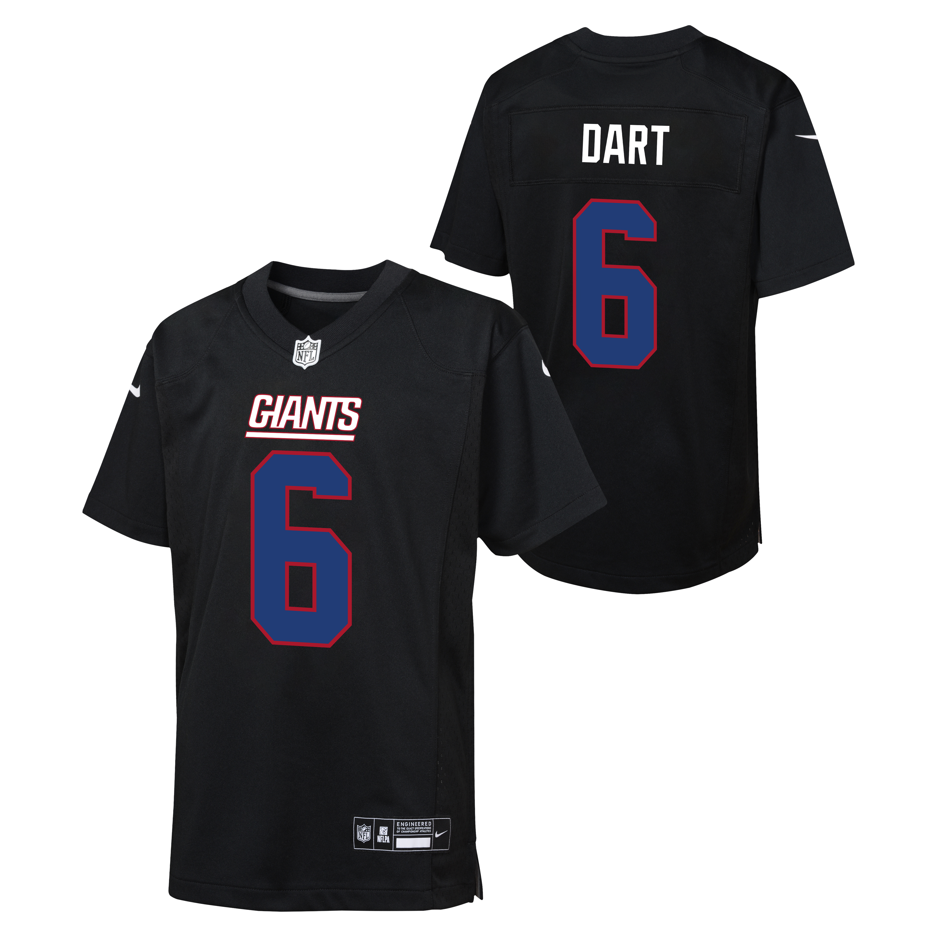 Youth Jaxson Dart New York Giants Alternate Black Nike Game Jersey
