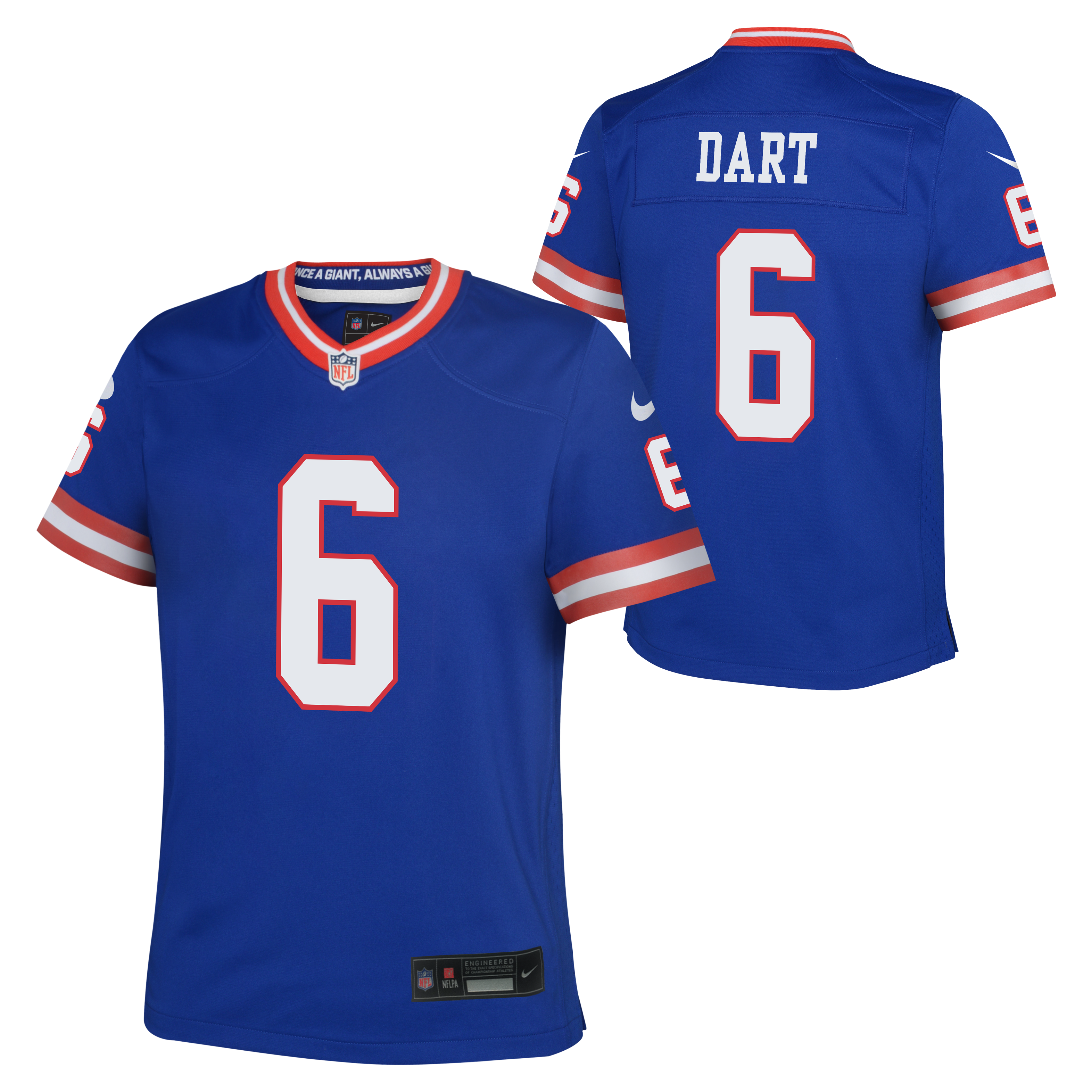 Youth Jaxon Dart New York Giants Alternate Red/Blue Nike Game Jersey