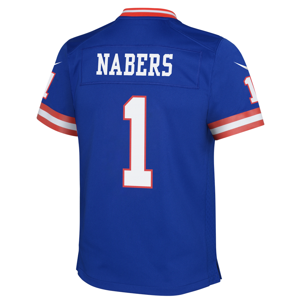 Youth Malik Nabers New York Giants Alternate Red/Blue Nike Game Jersey