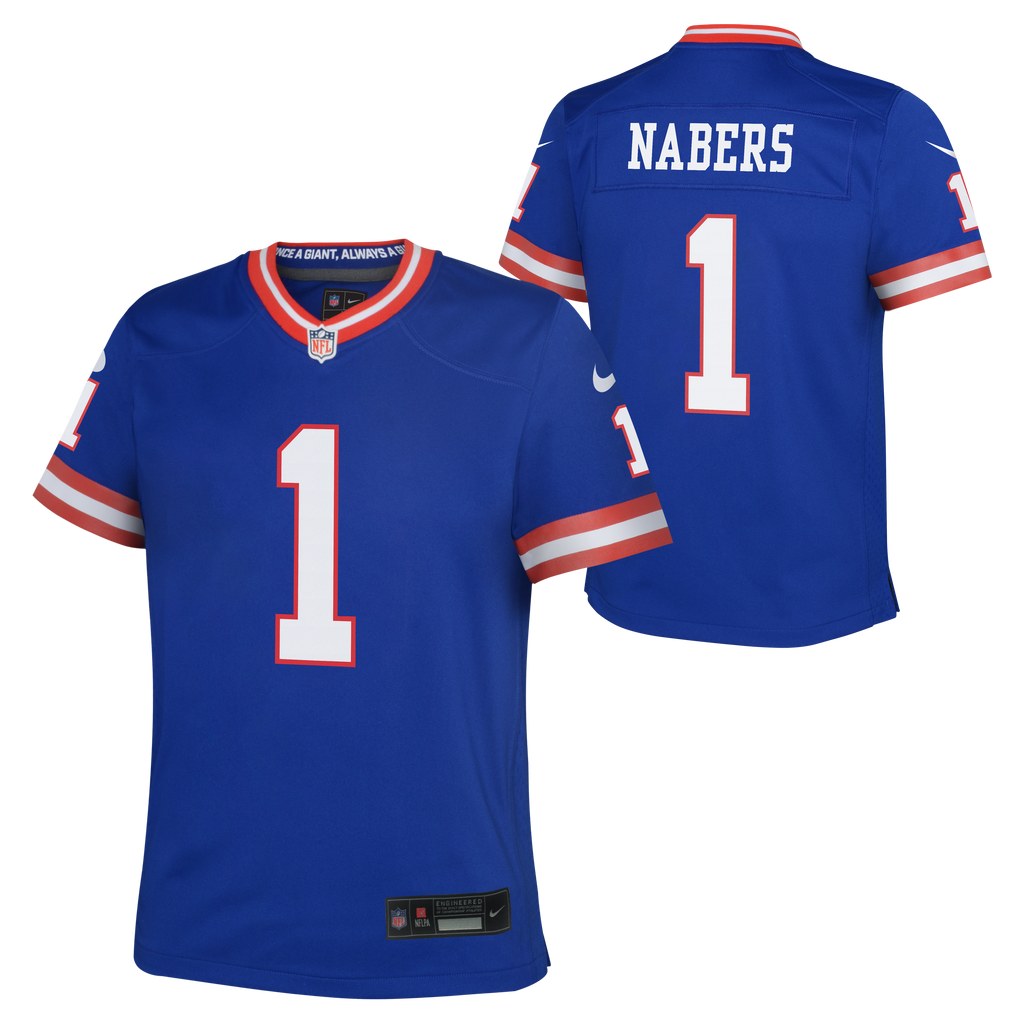 Youth Malik Nabers New York Giants Alternate Red/Blue Nike Game Jersey
