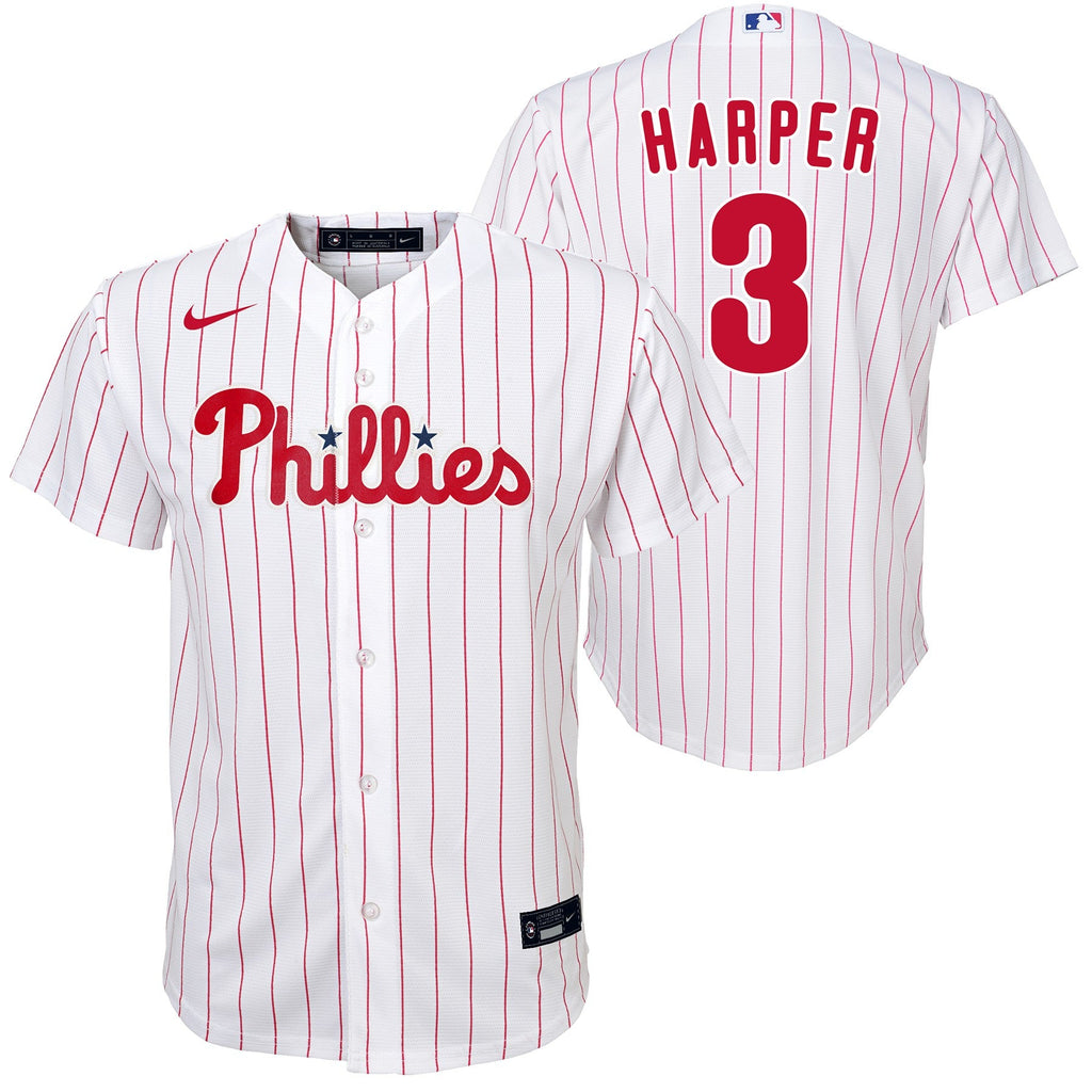 Bryce Harper Philadelphia Phillies Youth NIKE Home Screen Print Replica Jersey Official Team Jersey Sports Fan Apparel Official NFL Team Jersey