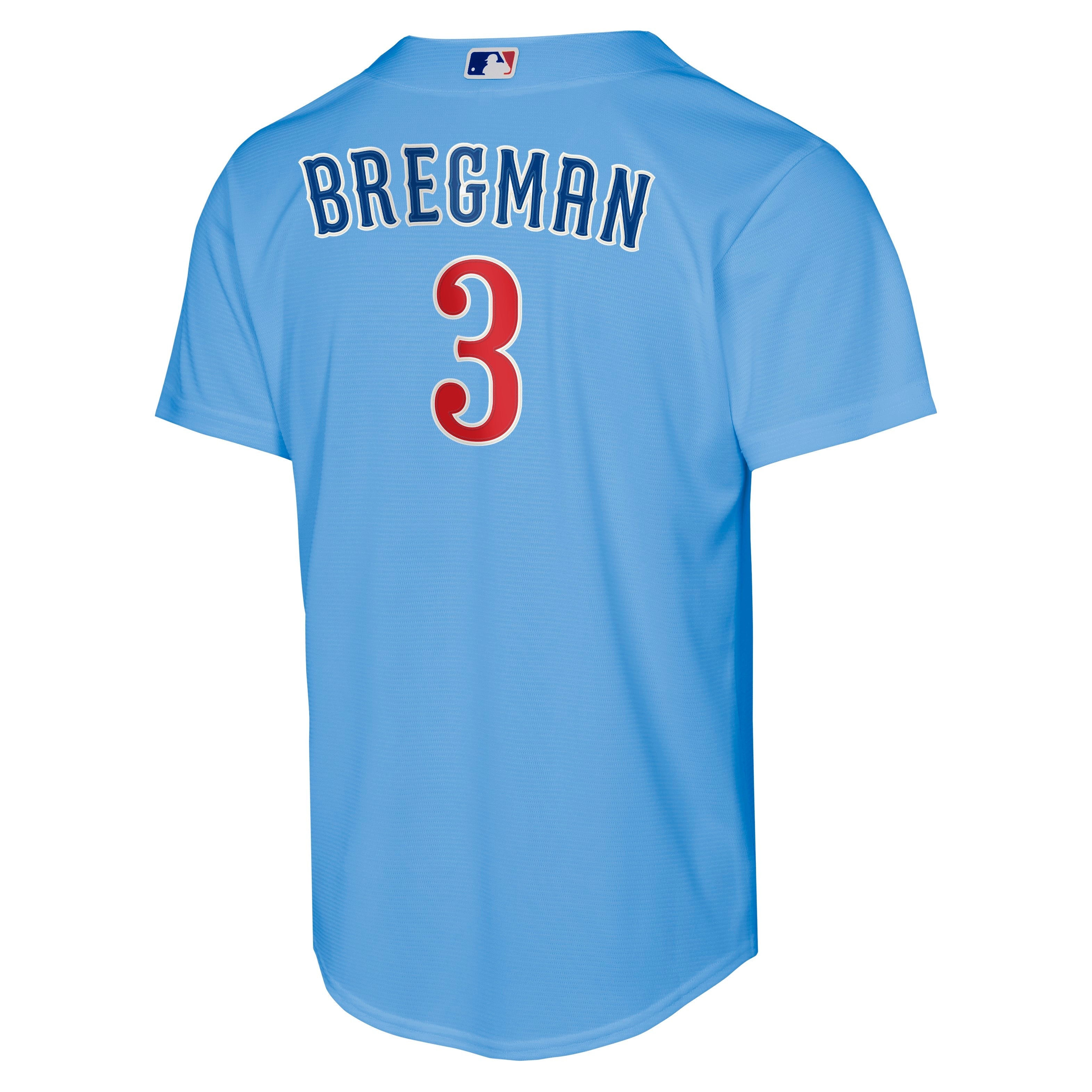 Youth Chicago Cubs Alex Bregman Alternate 2 NIKE Baseline Powder Blue Replica Jersey Official Team Jersey Sports Fan Apparel Official NFL Team Jersey