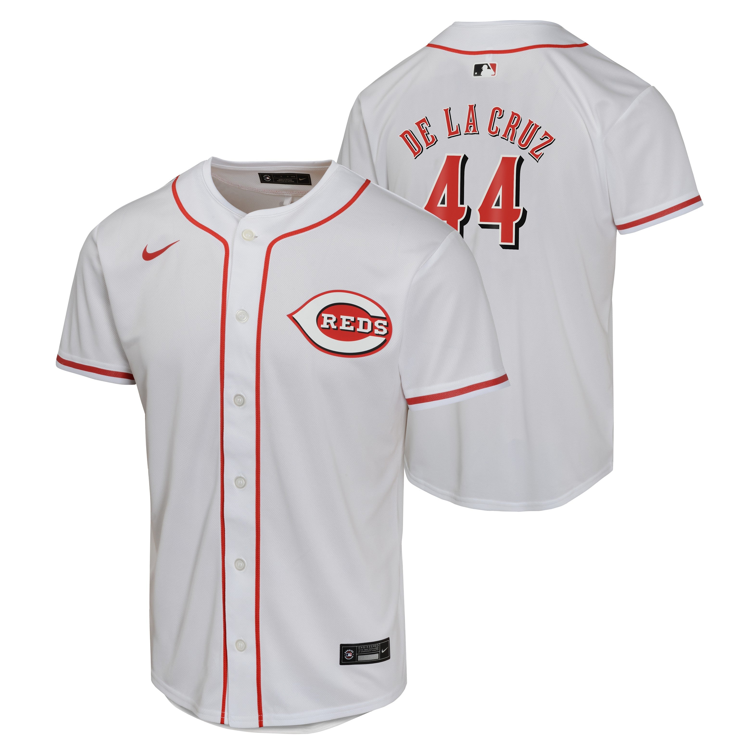 Youth Elly De La Cruz Cincinnati Reds NIKE White Home Game Replica Jersey Official Team Jersey Sports Fan Apparel Official NFL Team Jersey Football