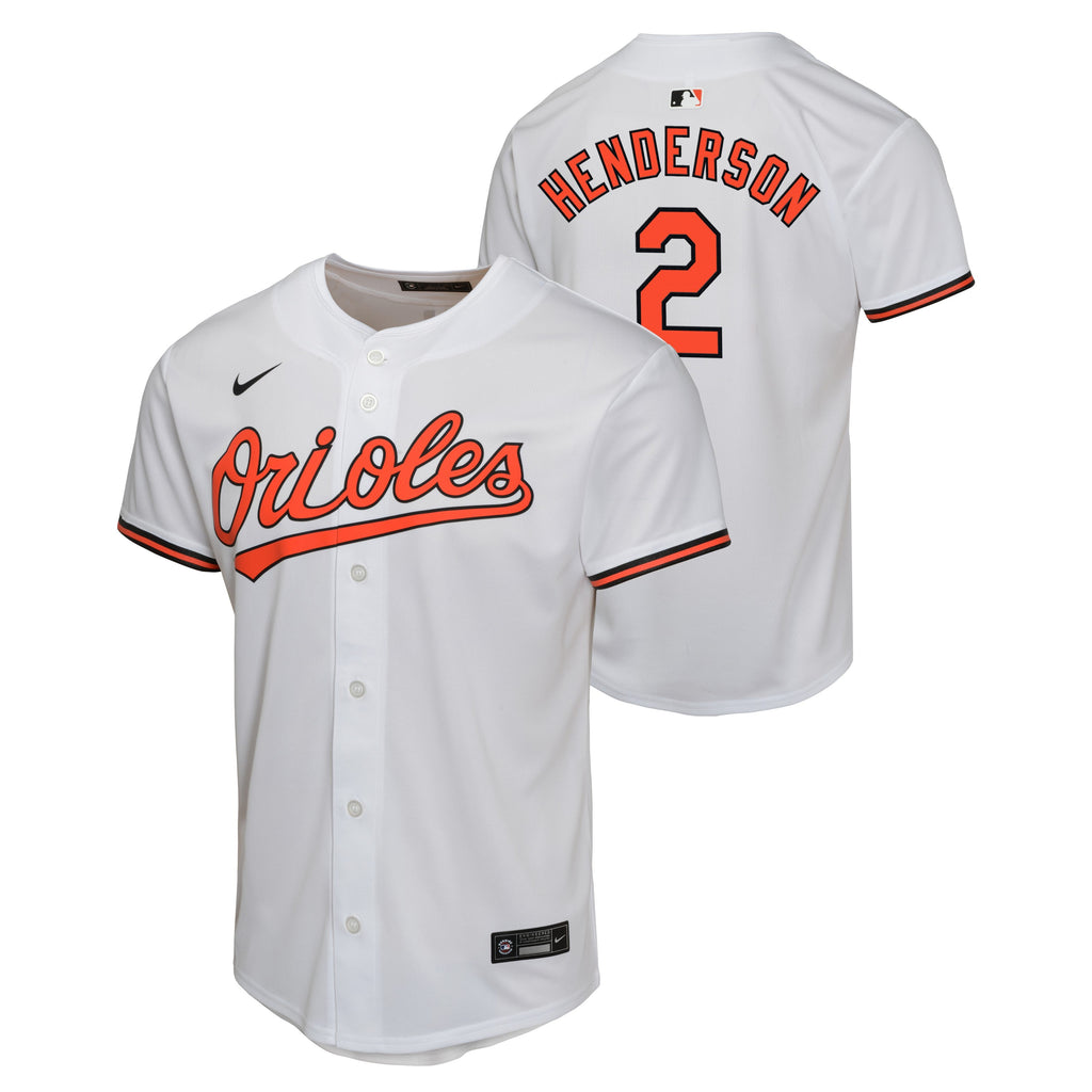 NIKE Youth Gunnar Henderson Baltimore Orioles White Home Replica Game Jersey Official Team Jersey Sports Fan Apparel Official NFL Team Jersey