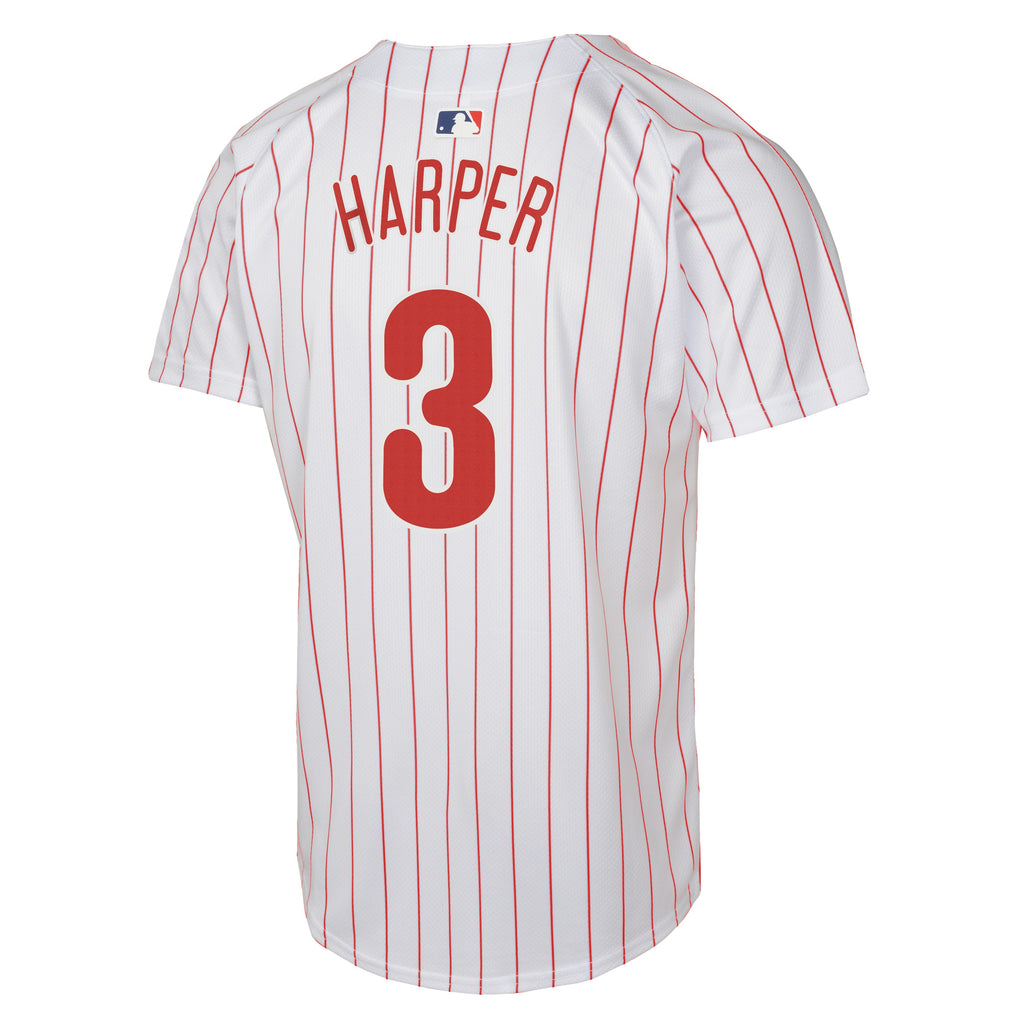 Youth Bryce Harper Philadelphia Phillies NIKE White Home Game Replica Jersey Official Team Jersey Sports Fan Apparel Official NFL Team Jersey