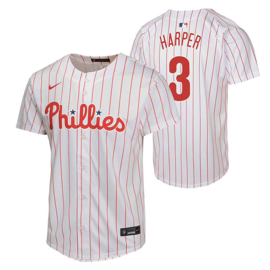 Youth Bryce Harper Philadelphia Phillies NIKE White Home Game Replica Jersey Official Team Jersey Sports Fan Apparel Official NFL Team Jersey